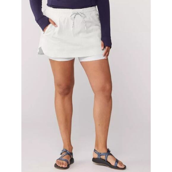 Athleta Trekkie Skort 798604 White Size 12 adjustable waist zip pockets - Picture 1 of 8